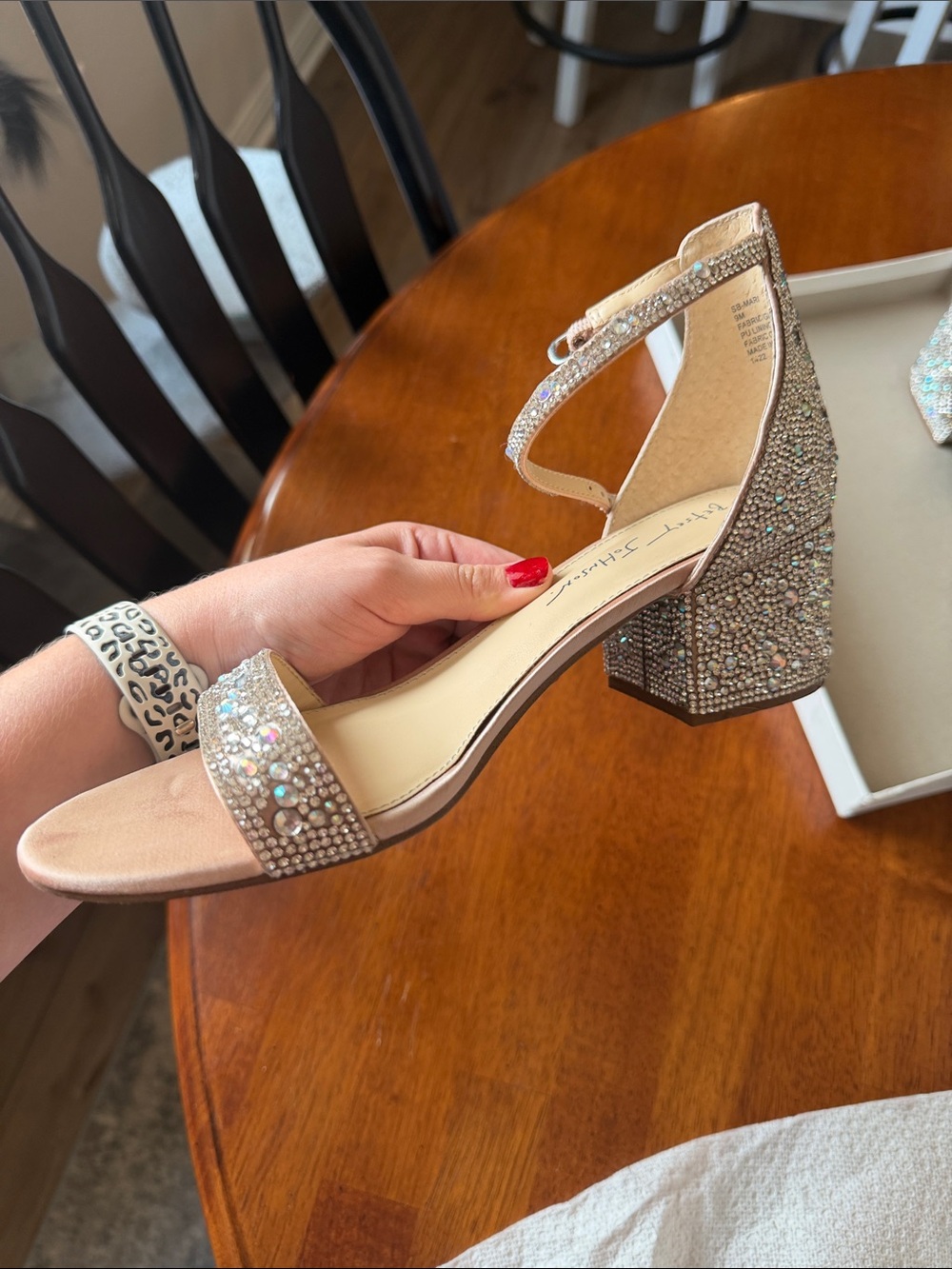 Betsey Johnson Mari Silver Heel Crystals Sandal Women's 9 - Picture 4 of 7